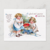 Sattel: Mädchen spielen mit Bunnies Postkarte (Vorderseite)