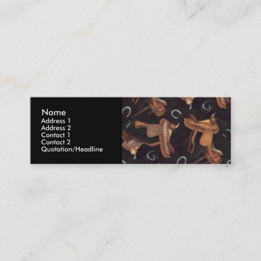 Sattel-persönliche Visitenkarten Mini Visitenkarte (Vorderseite)