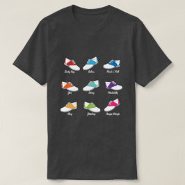 Sattel-Schuhe in der Farbe mit T-Shirt