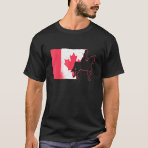 Sattel Sitz Englischer Reitsport Kanada Flagge Pfe T-Shirt