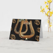 SATTEL-STEIGBÜGEL-GRUSS-KARTE KARTE (Gelbe Blume)