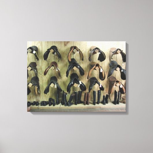 Sattel und Stiefel Leinwanddruck (Vorderseite)