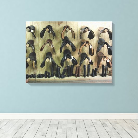 Sattel und Stiefel Leinwanddruck (Insitu (Holzboden))