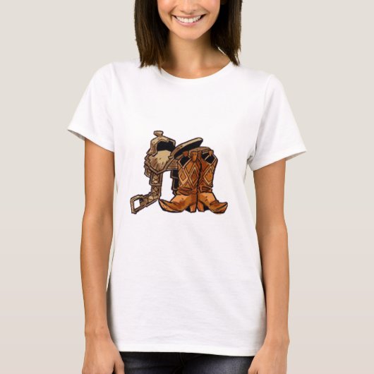 Sattel und Stiefel T-Shirt (Vorderseite)
