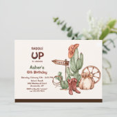 Sattel up Western Geburtstagsfeier Einladung (Stehend Vorderseite)