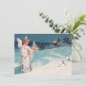 Sattel: Weihnachtsgel mit Glocke Feiertagskarte (Stehend Vorderseite)