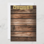 Sattel Western Cowboy Birthday Rustikales Holz Einladung (Rückseite)