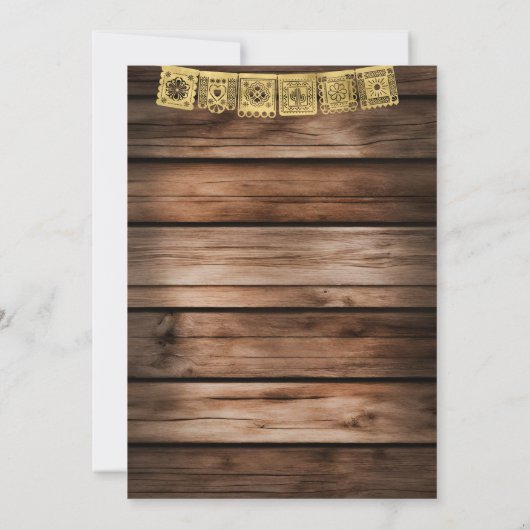 Sattel Western Cowboy Birthday Rustikales Holz Einladung (Rückseite)