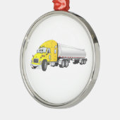 Sattelanhänger-Cartoon Silbernes Ornament (Links)