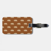 Sattelbraun und Tan Grizzle Bärmuster Gepäckanhänger (Rückseite horizontal)