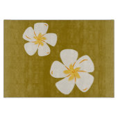 Sattelbraun, weißes Orchideenglas Schneidebrett (Vorderseite)