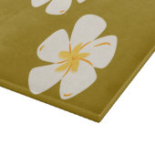 Sattelbraun, weißes Orchideenglas Schneidebrett (Ecke)