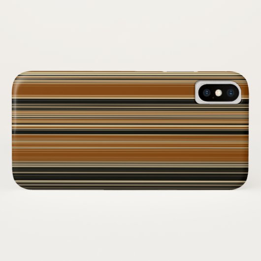 Sattelbraunes und schwarzes Streifenmuster Case-Mate iPhone Hülle (Rückseite (Horizontal))