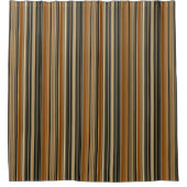 Sattelbraunes und schwarzes Streifenmuster Duschvorhang (Vorderseite)