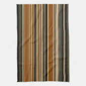 Sattelbraunes und schwarzes Streifenmuster Geschirrtuch (Vertikal)