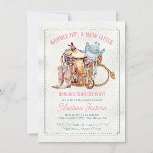 Satteln Sie die Babydusche Einladung (Vorderseite)