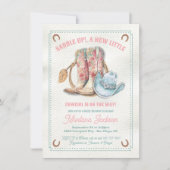 Satteln Sie die Floral Stiefel Babydusche Einladung (Vorderseite)