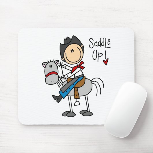 Satteln Sie oben! Cowboy-Strichmännchen Mousepad (Mit Mouse)