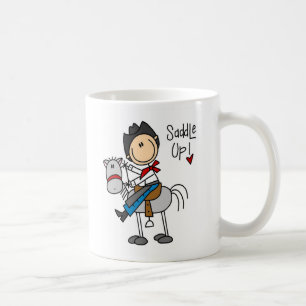 Satteln Sie oben! Cowboy-Strichmännchen-Tasse Kaffeetasse