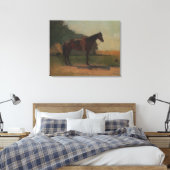 "Sattelpferd im Hof" von Winslow Homer Leinwanddruck (Insitu (Schlafzimmer))