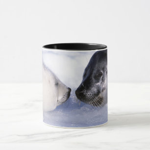Sattelrobbenmutter mit Jungtier Tasse