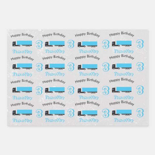 Sattelschlepper Geschenkpapier Set (Vorderseite 3)