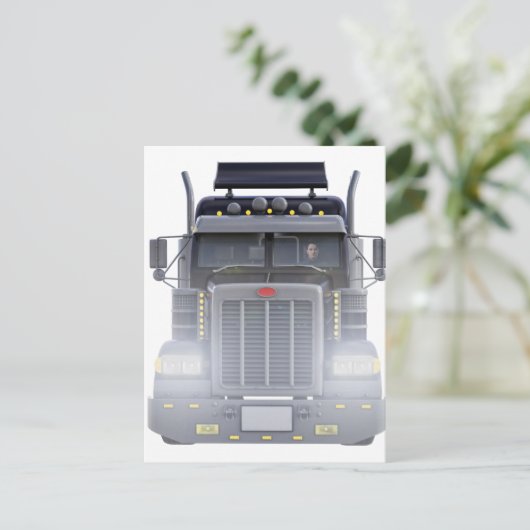 Sattelschlepper mit Scheinwerfern Postkarte (Stehend Vorderseite)