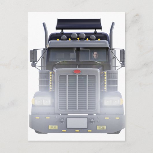 Sattelschlepper mit Scheinwerfern Postkarte (Vorderseite)