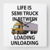 Sattelschlepper Quadratische Wanduhr (Vorderseite)