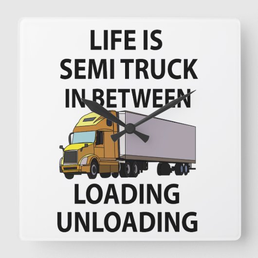 Sattelschlepper Quadratische Wanduhr (Vorderseite)