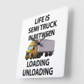 Sattelschlepper Quadratische Wanduhr (Winkel)