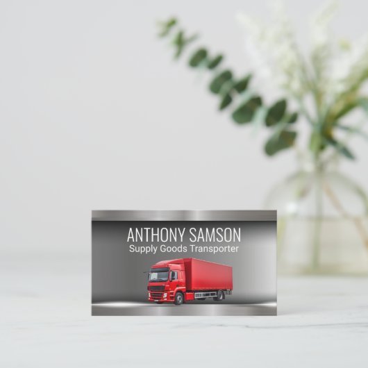 Sattelschlepper | Rot Visitenkarte (Stehend Vorderseite)