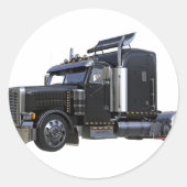 Sattelschlepper Runder Aufkleber (Vorderseite)