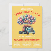 Sattelschlepper, Truckload of Fun Geburtstagsfeier Einladung (Vorderseite)