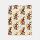 Sätten Sie den ersten Rodeo Cowboy Retro Woodcut Fleecedecke (Vorderseite)