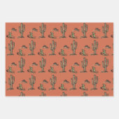 Sätten Sie den ersten Rodeo Cowboy Retro Woodcut Geschenkpapier Set (Vorderseite 2)