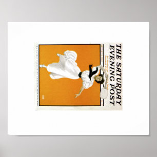 Saturday Evening Post Vintage Tennis woman Poster