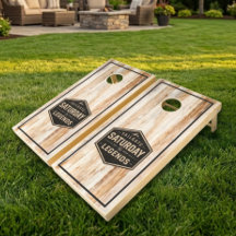 Saturday Legends Light Wood Cornhole Brett