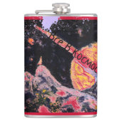 Saturn Aufsteigender Weltraum Vintag Russisch Flachmann (Vorderseite)