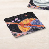 Saturn Aufsteigender Weltraum Vintag Russisch Rechteckiger Pappuntersetzer (angewinkelt)