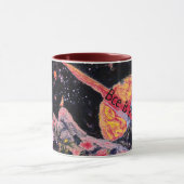 Saturn Aufsteigender Weltraum Vintag Russisch Rot Tasse (Zentrum)