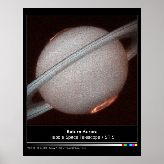 Saturn Aurora Hubble Telescope Foto Poster (Vorne)