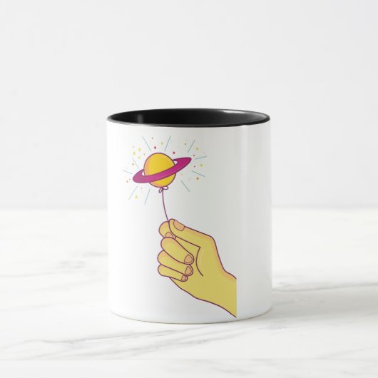 Saturn Balloon Shaped Lollipop Illustration Tasse (Zentrum)