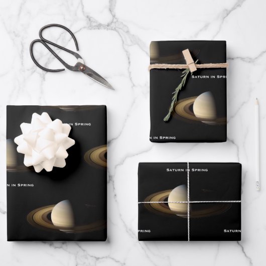 Saturn bei Spring Equinox, Cassini-Huygens Geschenkpapier Set (Vorderseite)