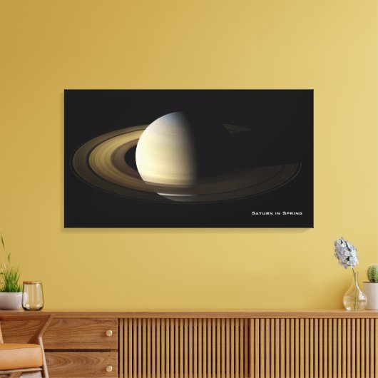 Saturn bei Spring Equinox, Cassini-Huygens Leinwanddruck (Insitu (Wohnzimmer))
