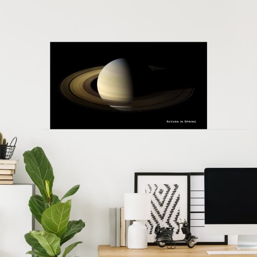 Saturn bei Spring Equinox, Cassini-Huygens Poster (Heimbüro)