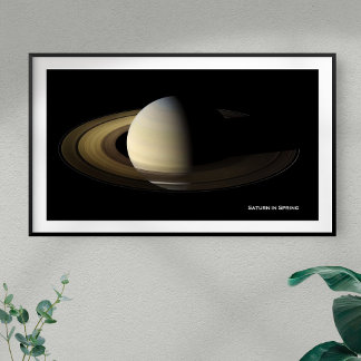 Saturn bei Spring Equinox, Cassini-Huygens Poster