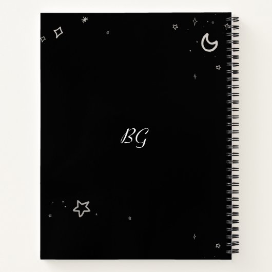 Saturn Capricorn Monogram Solar System Cosmic Notizblock (Rückseite)