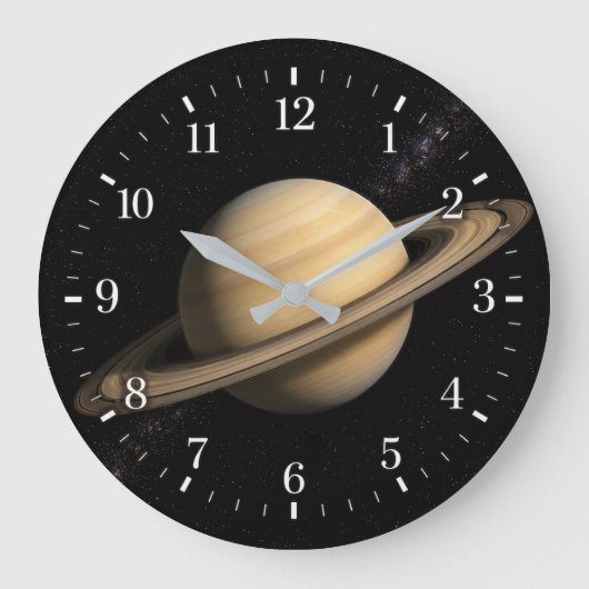Saturn Clock 2026 Version Große Wanduhr (Vorderseite)