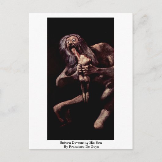 Saturn, das seinen Sohn durch Francisco De Goya Postkarte (Vorderseite)
